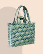 Aesthetic AF - Handblock Printed Quilted Tote Bag