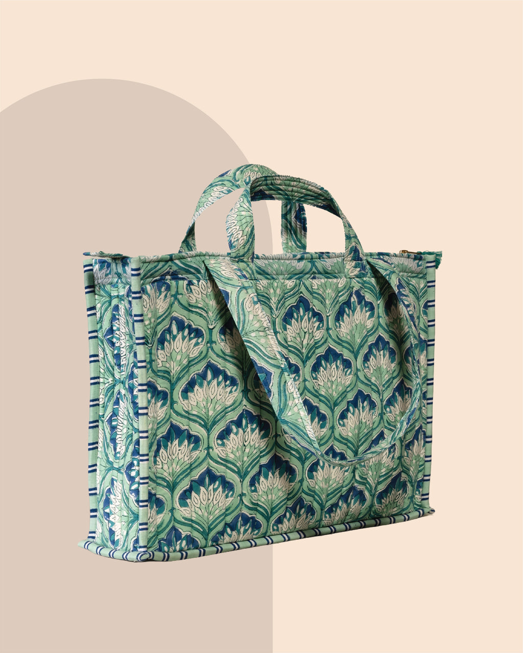 Aesthetic AF - Handblock Printed Quilted Tote Bag