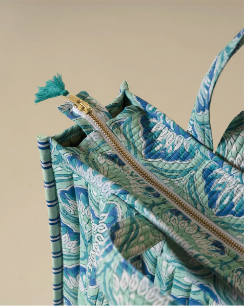Aesthetic AF - Handblock Printed Quilted Tote Bag
