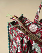 Berry Pretty- Handblock Printed Quilted Tote Bag