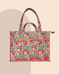 Bloomzilla - Handblock Printed Quilted Tote Bag