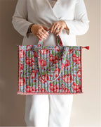 Bloomzilla - Handblock Printed Quilted Tote Bag