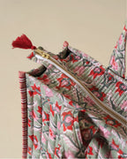 Blush Bazaar- Handblock Printed Quilted Tote Bag
