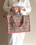 Blush Bazaar- Handblock Printed Quilted Tote Bag