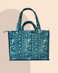 Coastal Crush - Handblock Printed Quilted Tote Bag