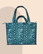 Coastal Crush - Handblock Printed Quilted Tote Bag