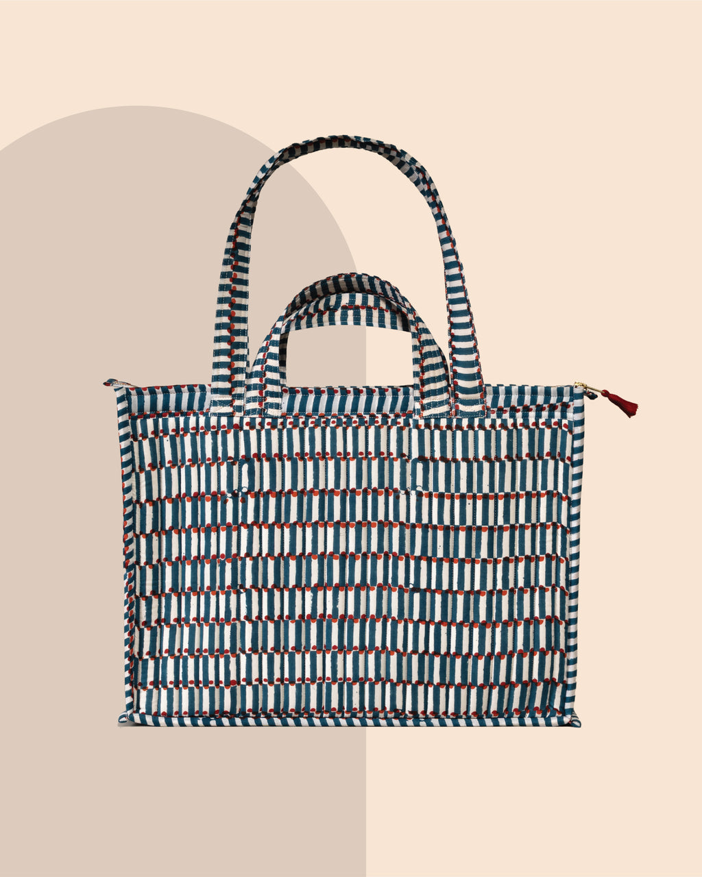 Delulu Diaries- Handblock Printed Quilted Tote Bag