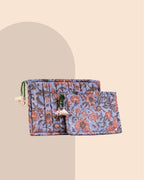 Dusty Lilac - Handblock Printed Quilted Pouch Trio