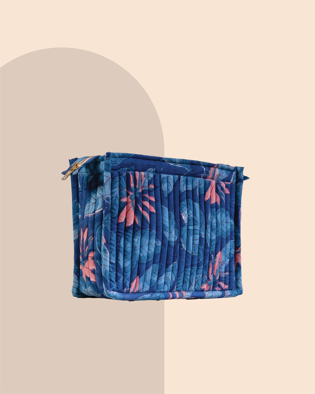 Indigo Blue - Handblock Printed Quilted Pouch Trio