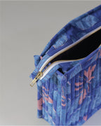 Indigo Blue - Handblock Printed Quilted Pouch Trio