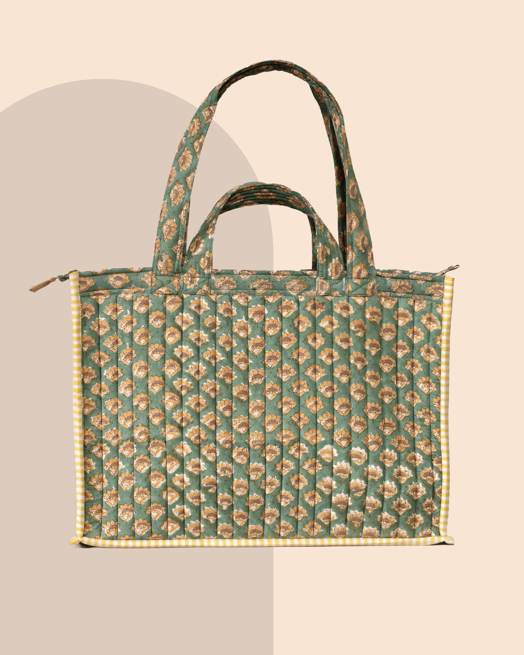 Mint Condition - Handblock Printed Quilted Tote Bag