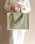 Mint Condition - Handblock Printed Quilted Tote Bag