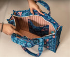 Moonlit Jungle- Handblock Printed Quilted Tote Bag