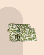 Olive Grove - Handblock Printed Quilted Pouch Trio