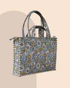 Poppin Off - Handblock Printed Quilted Tote Bag