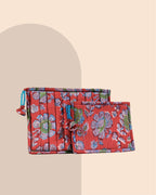 Ruby Garden - Handblock Printed Quilted Pouch Trio