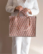 Soft Launch- Handblock Printed Quilted Tote Bag