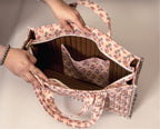 Soft Launch- Handblock Printed Quilted Tote Bag