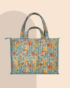 Sunday in Sicily - Handblock Printed Quilted Tote Bag