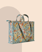 Sunday in Sicily - Handblock Printed Quilted Tote Bag