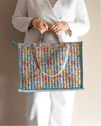 Sunday in Sicily - Handblock Printed Quilted Tote Bag