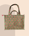 Tulip Therapy- Handblock Printed Quilted Tote Bag