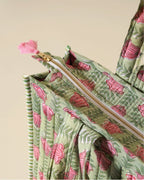 Tulip Therapy- Handblock Printed Quilted Tote Bag