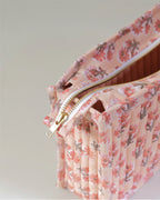 Vintage Peach - Handblock Printed Quilted Pouch Trio