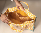Vitamin DUH - Handblock Printed Quilted Tote Bag