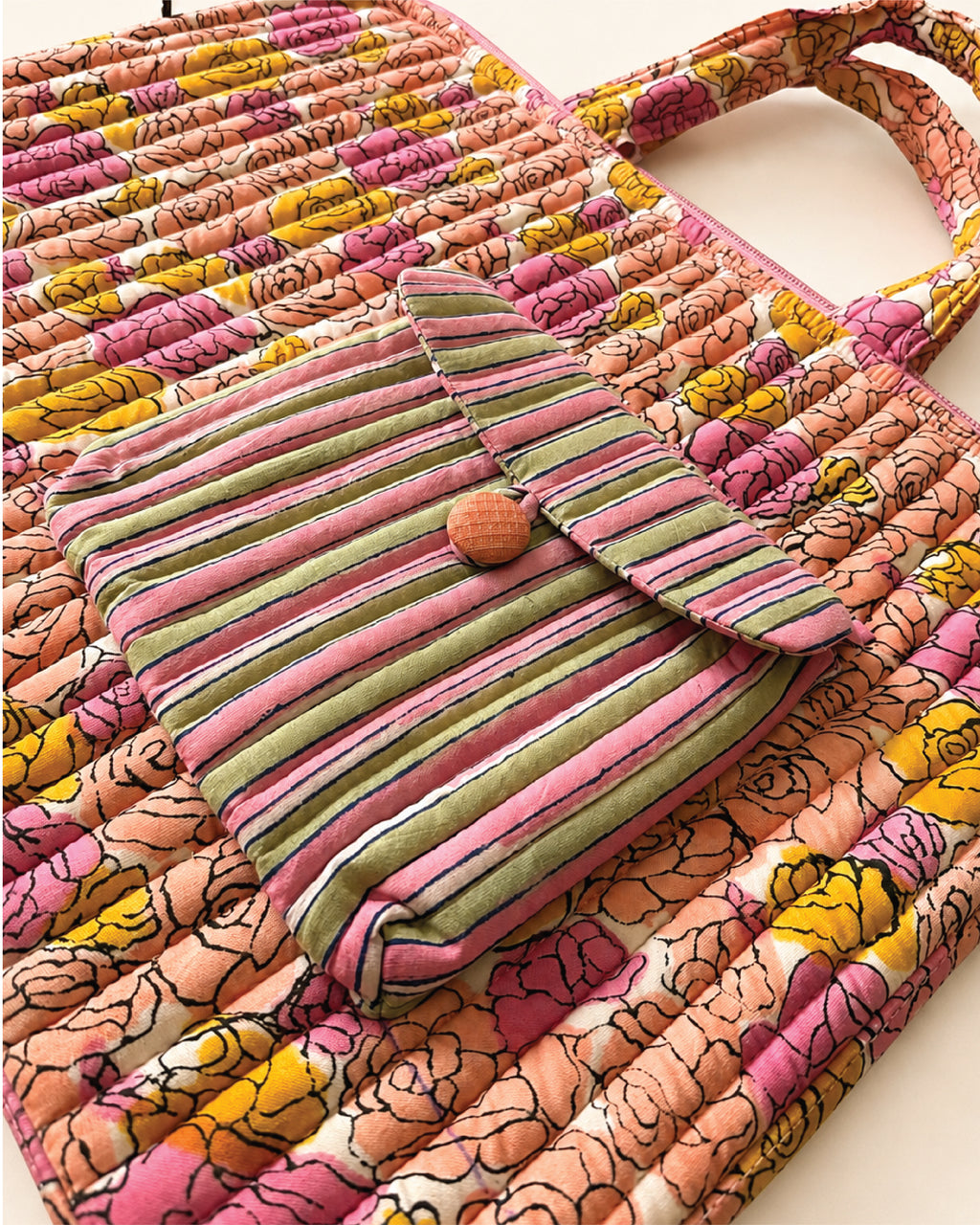 Gulab Quilted Laptop Bag