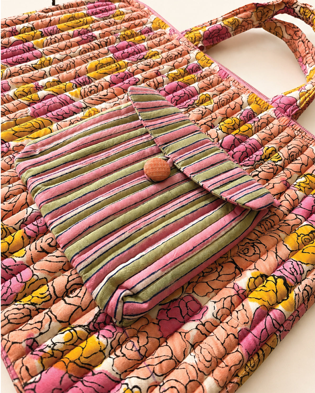 Gulab Quilted Laptop Bag